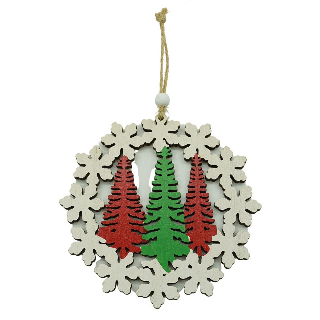 Ornament De Brad Trei Brazi, Lemn, 12 Cm