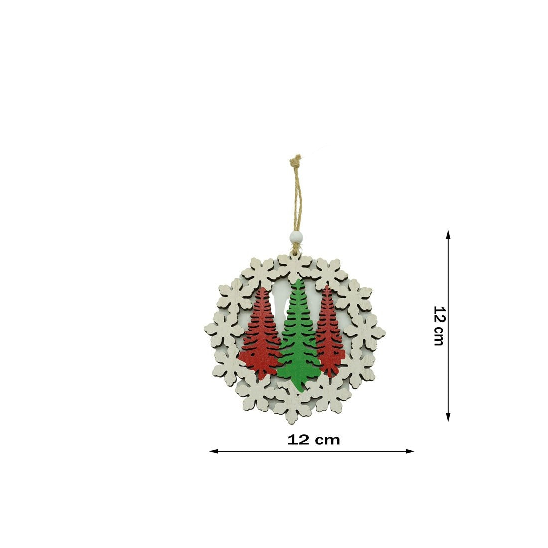 Ornament De Brad Trei Brazi, Lemn, 12 Cm