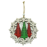 Ornament de brad trei brazi, Flippy, multicolor, lemn, 12 cm - vivimall.ro
