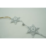 Ornament de brad trei fulgi de nea, Flippy, alb, metal, 30 cm - vivimall.ro