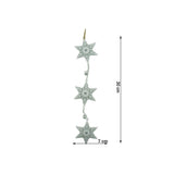 Ornament de brad trei fulgi de nea, Flippy, alb, metal, 30 cm - vivimall.ro