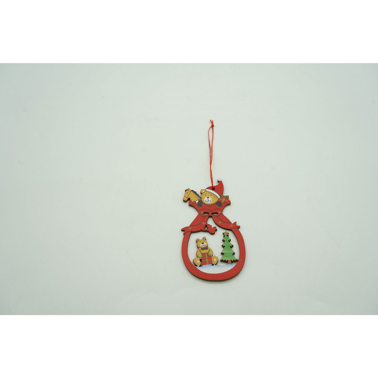 Ornament de brad ursuleti, Flippy, multicolor, lemn, 10 cm - vivimall.ro
