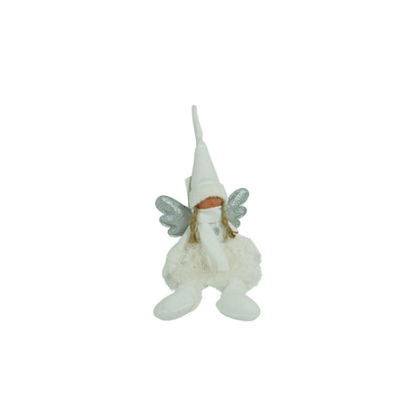 Ornament De Craciun Ingeras, Alb/, Textil, 51 Cm