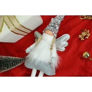 Ornament De Craciun Ingeras, Alb/, Textil, 53 Cm