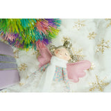 Ornament de Craciun ingeras, Flippy, alb, textil, 37 cm - vivimall.ro