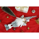 Ornament de Craciun ingeras model 2, Flippy, alb/gri, textil, 53 cm - vivimall.ro