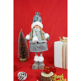 Ornament de Craciun papusa, Flippy, gri/alb, textil, 43 cm - vivimall.ro