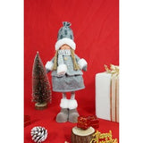 Ornament de Craciun papusa, Flippy, gri/alb, textil, 43 cm - vivimall.ro