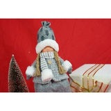 Ornament de Craciun papusa, Flippy, gri/alb, textil, 43 cm - vivimall.ro