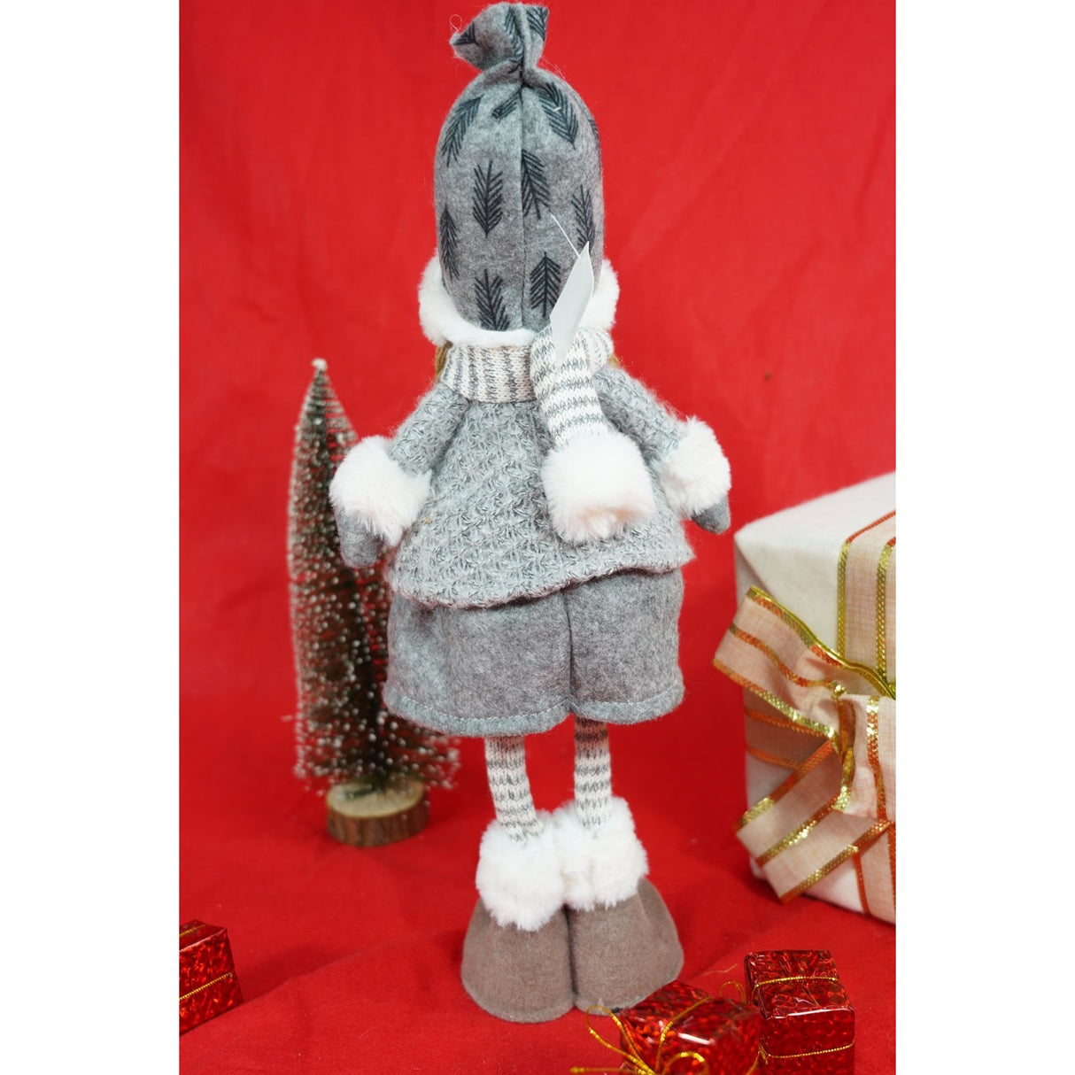Ornament De Craciun Papusa, /Alb, Textil, 43 Cm