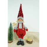 Ornament de Craciun papusa, Flippy, rosu/gri, textil, 58 cm - vivimall.ro