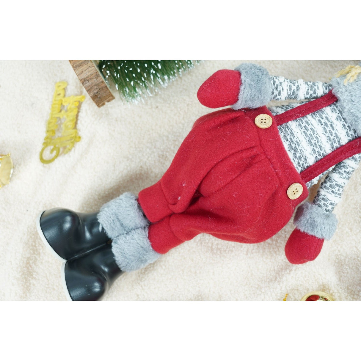 Ornament De Craciun Papusa, Rosu/, Textil, 58 Cm