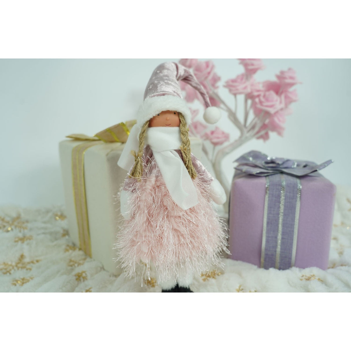 Ornament De Craciun Papusa, Roz/, Textil, 44 Cm