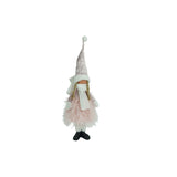 Ornament de Craciun papusa, Flippy, roz/alb, textil, 44 cm - vivimall.ro