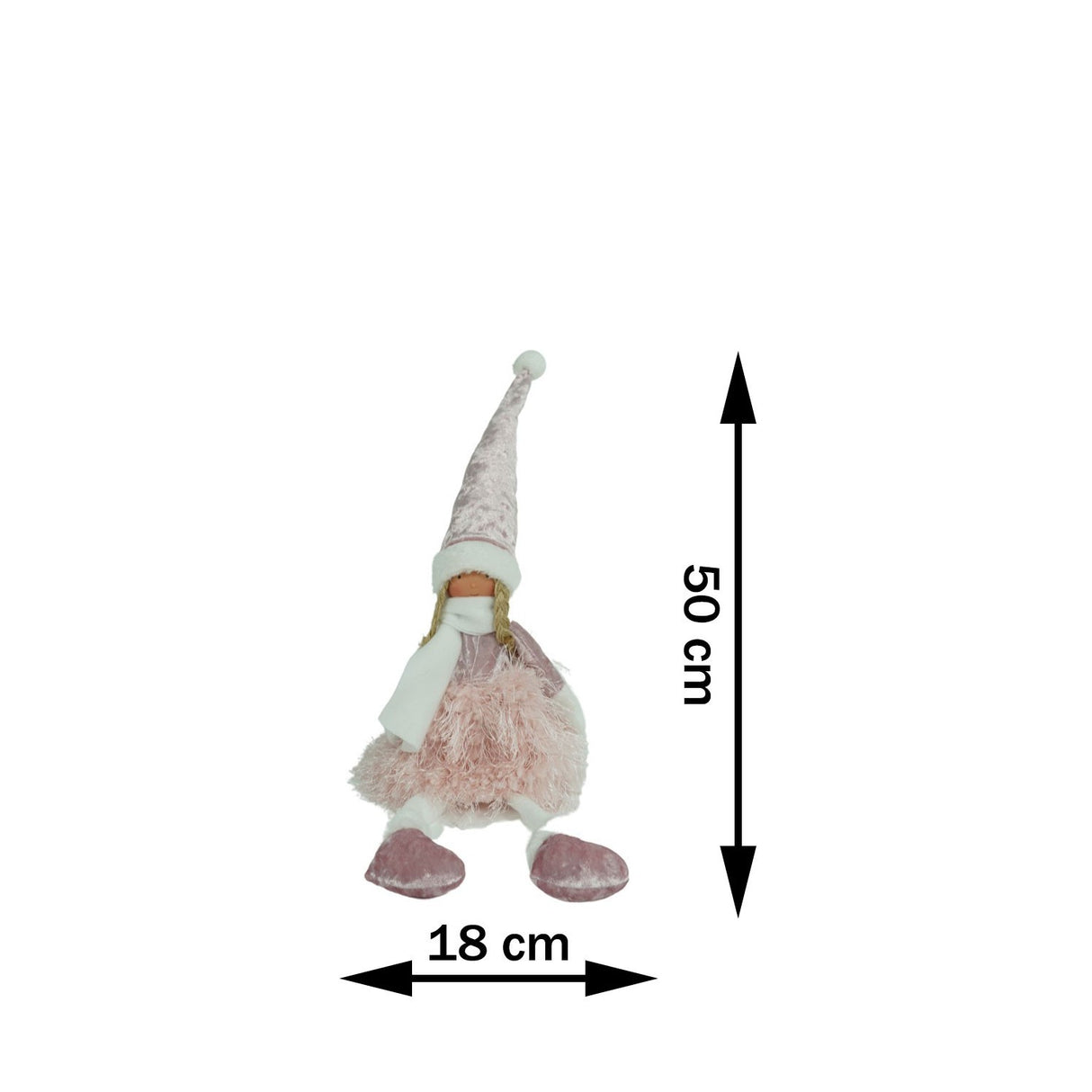 Ornament De Craciun Papusa, Roz/, Textil, 50 Cm