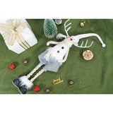 Ornament de Craciun ren cu picioare telescopice, Flippy, gri/alb, textil, 100 cm - vivimall.ro