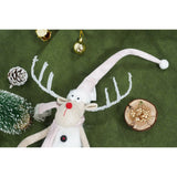 Ornament de Craciun ren cu picioare telescopice, Flippy, gri/alb, textil, 100 cm - vivimall.ro