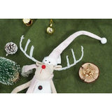Ornament De Craciun Ren Cu Picioare Telescopice, /Alb, Textil, 100 Cm