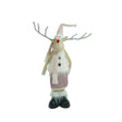 Ornament de Craciun ren cu picioare telescopice, Flippy, roz/alb, textil, 72 cm - vivimall.ro