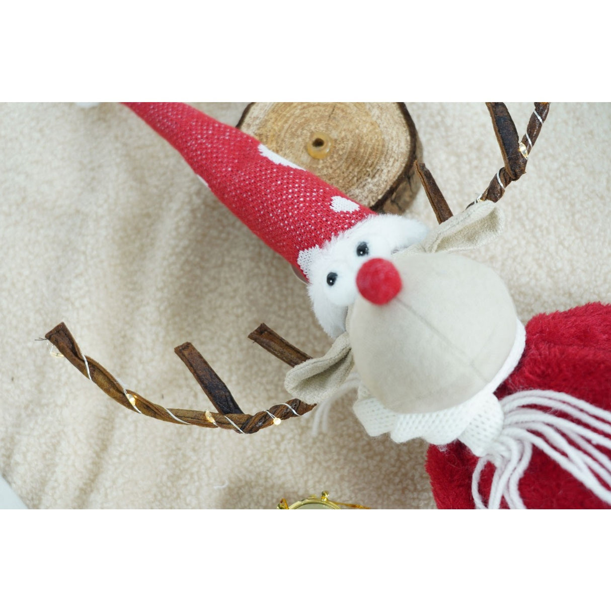 Ornament De Craciun Ren, Rosu/, Textil, 55 Cm