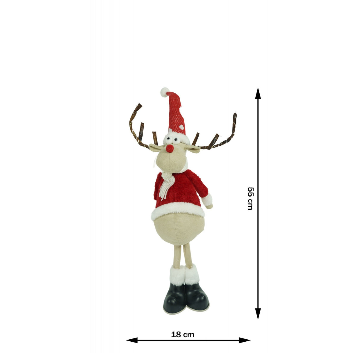 Ornament De Craciun Ren, Rosu/, Textil, 55 Cm