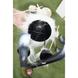 Ornament de Craciun ren pe schiuri model 2, Flippy, alb/verde, textil, 33 cm - vivimall.ro