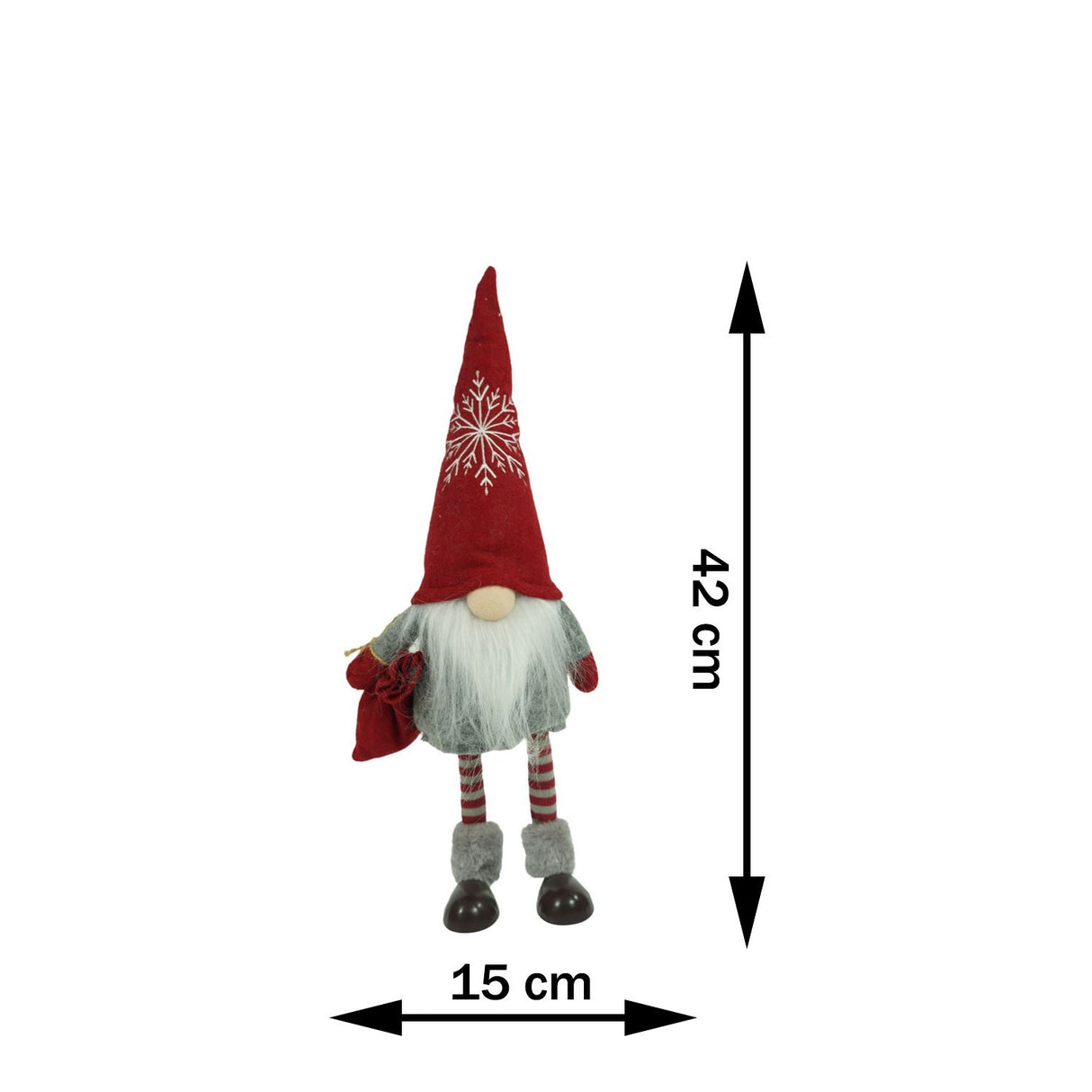Ornament De Craciun Spiridus, /Alb, Textil, 42 Cm