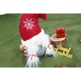 Ornament de Craciun spiridus, Flippy, gri/rosu, textil, 19 cm - vivimall.ro