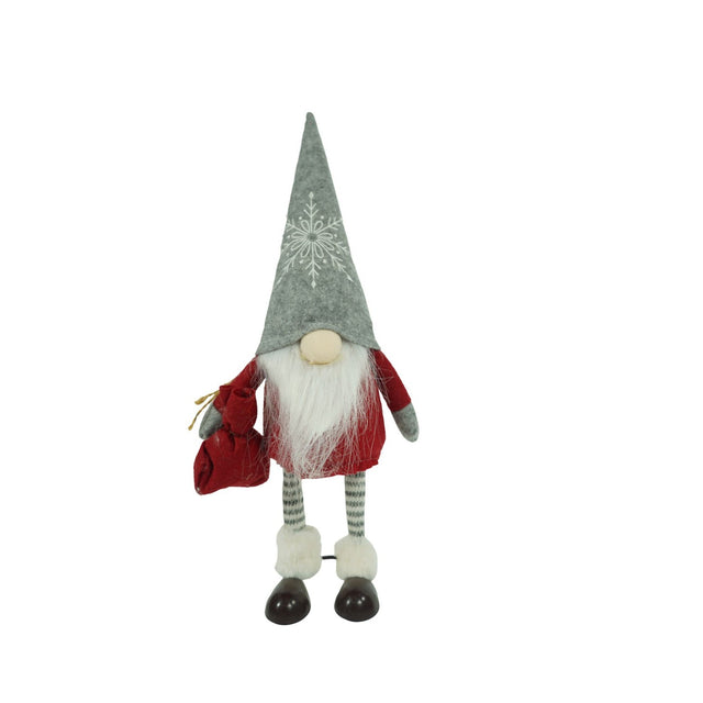 Ornament de Craciun spiridus, Flippy, rosu/alb, textil, 42 cm - vivimall.ro