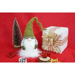 Ornament de Craciun spiridus, Flippy, verde/alb, textil, 53 cm - vivimall.ro