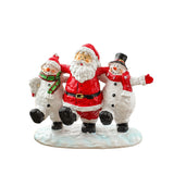 Ornament Decoratiune de Craciun, Flippy, Decoratiune Mica pentru Craciun din Rasina, Model Mos Craciun cu Oameni de Zapada, 16 x 18 x 8 cm, Rosu Alb - vivimall.ro