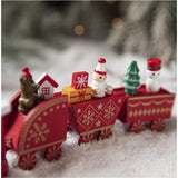 Ornament Decoratiune de Craciun Tren Pictat, Flippy, Tip Ornament Jucarie de Decor pentru Craciun, din Lemn 20 cm, Tren Figurina de Craciun, Rosu - vivimall.ro
