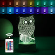 Lampa Led Decorativa, 3D, Bufnita, Cu Usb Si Baterii, 20 Cm Inaltime, Din Material Acril, Lumina A Si Telecomanda Inclusa, Alb - vivimall.ro