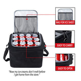 Organizator Auto pentru Portbagaj, Flippy, Model Pliabil, din Panza, cu Geanta Termoizolanta Detasabila, 3 Compartimente, Curele Ajustabile, 90 x 35 x 30 cm, Negru - vivimall.ro