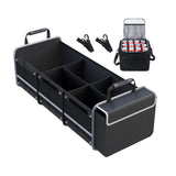 Organizator Auto pentru Portbagaj, Flippy, Model Pliabil, din Panza, cu Geanta Termoizolanta Detasabila, 3 Compartimente, Curele Ajustabile, 90 x 35 x 30 cm, Negru - vivimall.ro