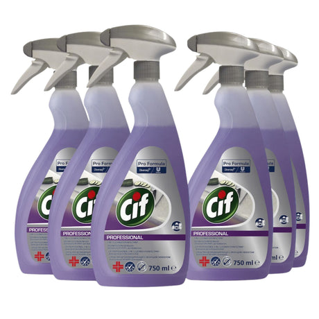 Pachet CIF Professional 2-in-1 Detergent Dezinfectant Lichid, 6×0.75 L - vivimall.ro