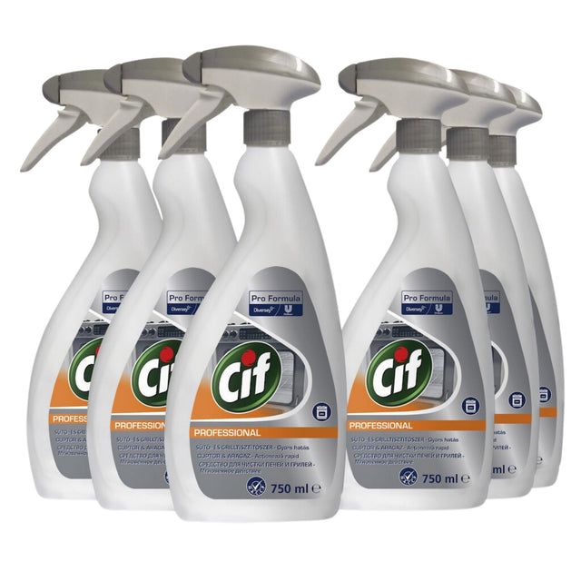 Pachet CIF Professional Oven & Grill Cleaner – Detergent pentru Cuptoare si Gratare 6×0,75 L - vivimall.ro