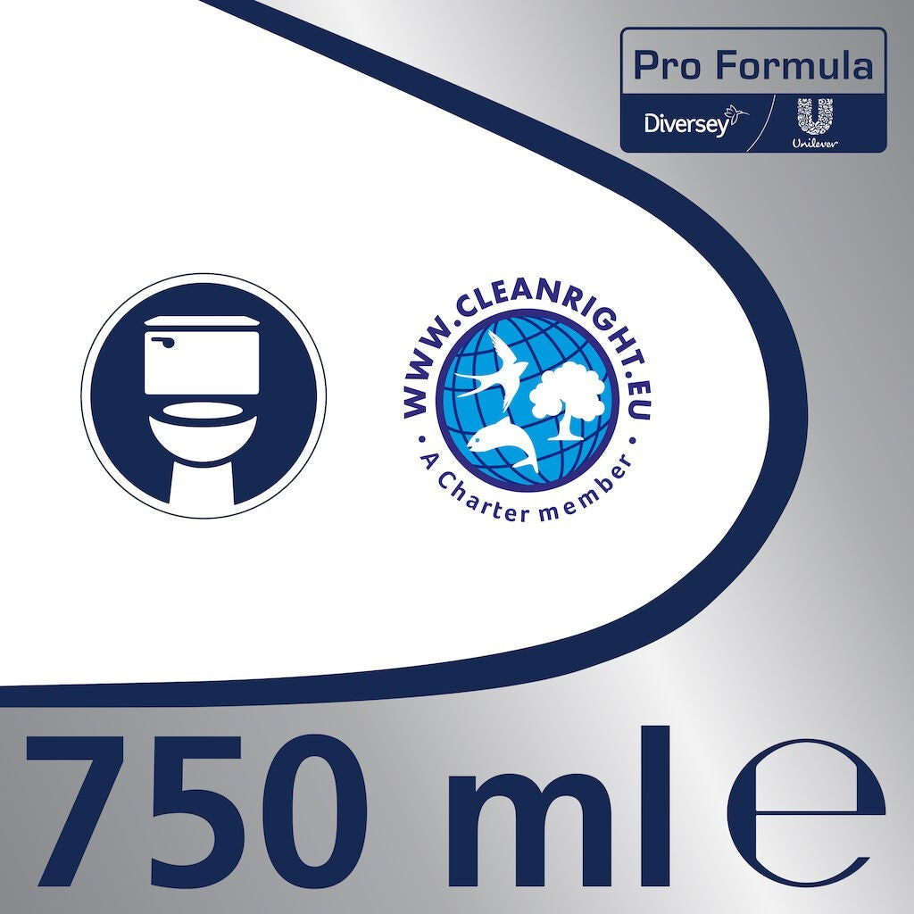 Detaliu capac și duză flacon Domestos Professional 0,75 L pentru aplicare precisă în toaletă