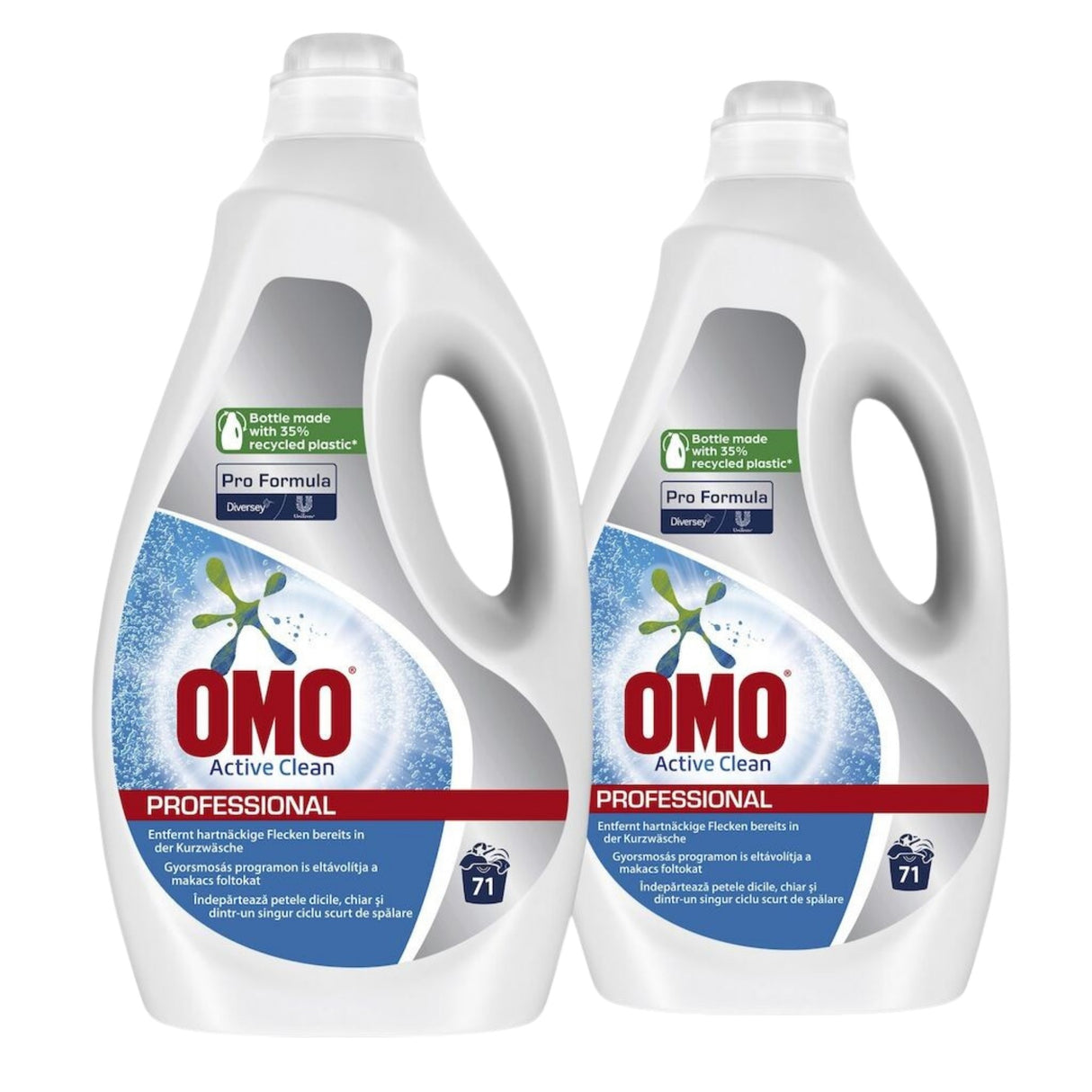 Pachet OMO Professional Active Clean – Detergent Lichid Rufe, 2×5 L - vivimall.ro