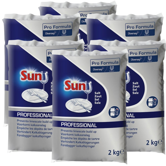 Pachet SUN Professional Dishwasher Salt, Sare pentru Masina de Spalat Vase, 6x2 kg - vivimall.ro