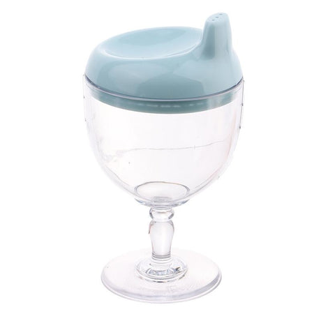 Pahar Din Plastic Transparent Cu Picior, Pentru Copii, 14 X 7.7 Cm, Cu Cioc Antiscurgere, + 3 Ani, Fara Maner, Alb - vivimall.ro