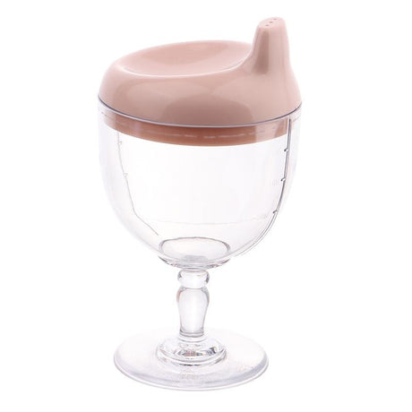 Pahar Din Plastic Transparent Cu Picior, Pentru Copii, 14 X 7.7 Cm, Cu Cioc Antiscurgere, + 3 Ani, Fara Maner, Alb - vivimall.ro