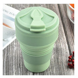 Pahar pliabil din silicon Vivimall, pentru calatorii, camping, 500 ml, verde - vivimall.ro