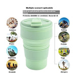 Pahar pliabil din silicon Vivimall, pentru calatorii, camping, 500 ml, verde - vivimall.ro
