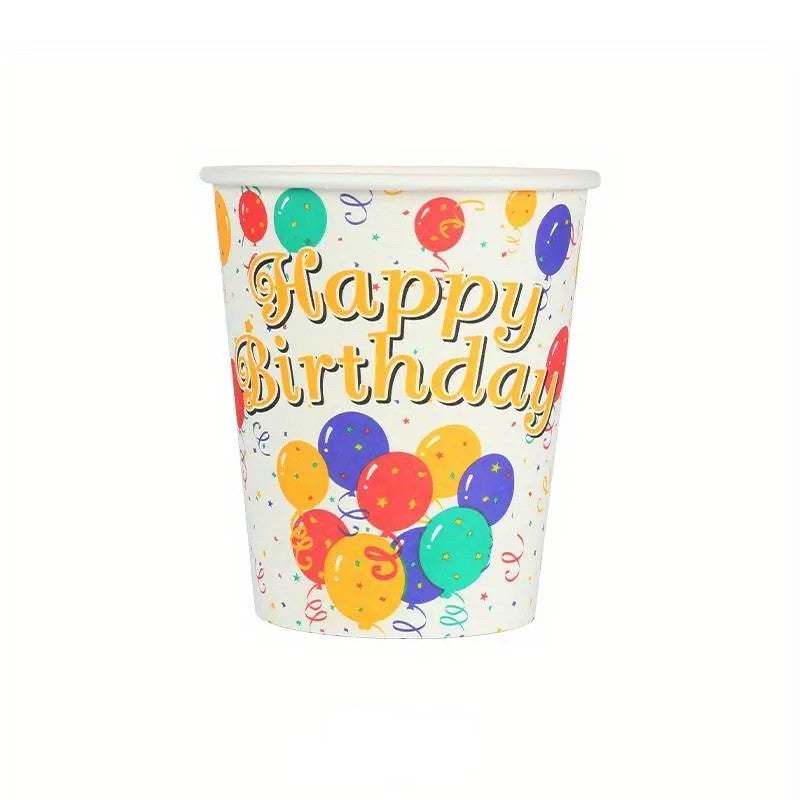 Pahare Carton Pentru Petrecere, Set 10 Pahare Cartonate Pentru Zi De Nastere, 230 Ml - vivimall.ro