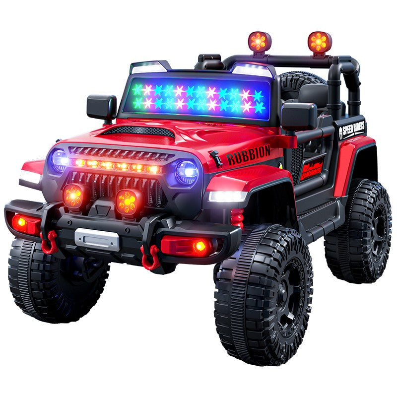 Mașina Electrica pentru Copii, Off-Road, Conectare Bluetooth, telecomanda, Tracțiune Integrala, Lumina Intermitenta, Baterie 12V 7Ah, 120x63x68cm, Alb