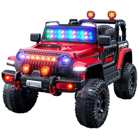 Mașina Electrica pentru Copii, Off-Road, Conectare Bluetooth, telecomanda, Tracțiune Integrala, Lumina Intermitenta, Baterie 12V 7Ah, 120x63x68cm, Alb
