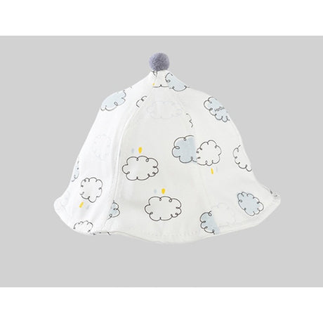 Palarie de Protectie pentru Bebelusi, Flippy, Model cu Norisori Albastri, Pescareasca, de Primavara si Toamna, cu Masca si Fermoar, 45 cm, pentru 3-6 Luni, Bleu