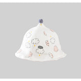 Palarie de Protectie pentru Bebelusi, Vivimall, Model cu Norisori Roz, Pescareasca, de Primavara si Toamna, cu Masca si Fermoar, 48 cm, pentru 6-12 Luni, Roz