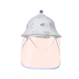 Palarie de Protectie pentru Bebelusi, Vivimall, Model cu Norisori Roz, Pescareasca, de Primavara si Toamna, cu Masca si Fermoar, 45 cm, pentru 3-6 Luni, Roz